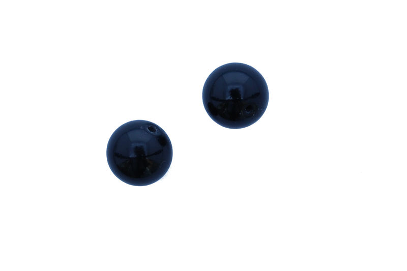 Perle en pierre naturelle Onyx - ronde - noir x 5