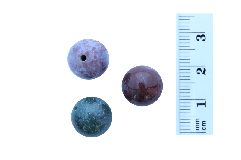 Perle en pierre naturelle Agate - ronde - mauve - rose - vert