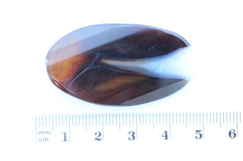 Perle en pierre naturelle - Agate - en forme de feuille - brun /rose