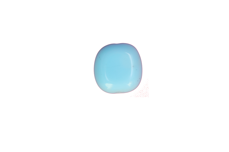 Perle en verre carrée plate - bleu clair x 4