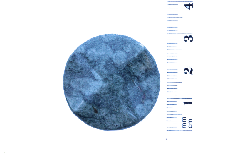 Perle en pierre naturelle - néphrite -ronde forme de roue 4 facette - vert tacheté