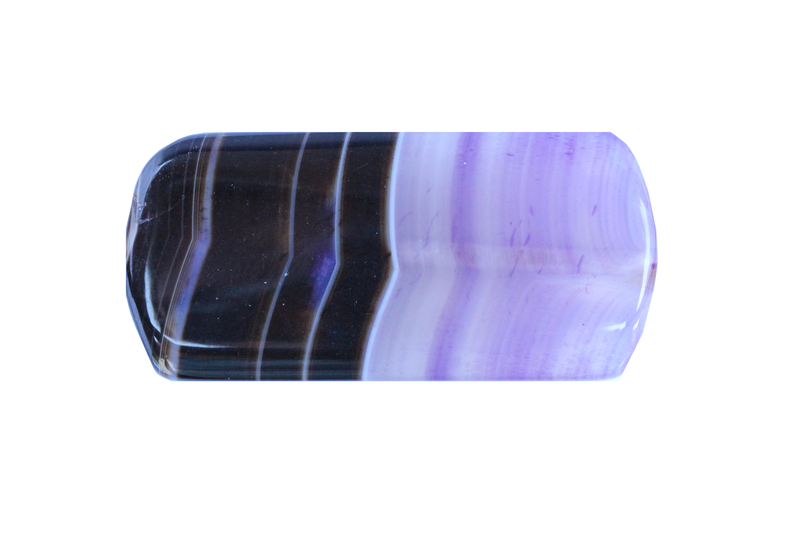Perle en pierre naturelle - Agate - rectangulaire - dégradé de brun /mauve