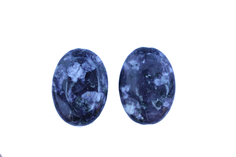 Perle en pierre naturelle - Onyx - ovale - noir / blanc