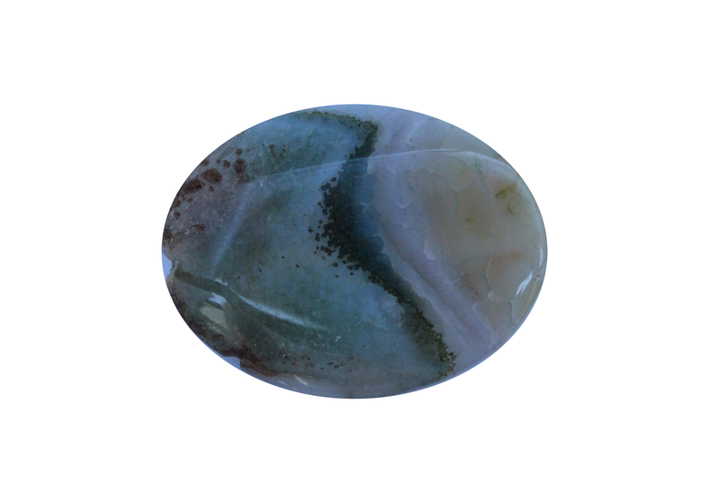 Perle en pierre naturelle - Agate - ovale - vert