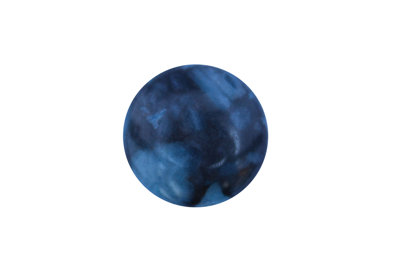 Perle en pierre naturelle - Agate - ronde - bleu nuage de noir