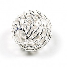 Perle ronde ajourée - 8mm - en argent 925 x 2