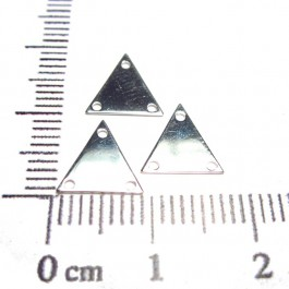 Plaque triangulaire 1cm 3 trous - en argent 925