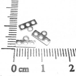 Barrettes avec anneau 3 trous - en argent 925