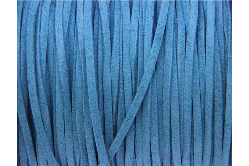 Cordon en daim - 1,4 mm / 3 mm - bleu turquoise - par 1 mètre