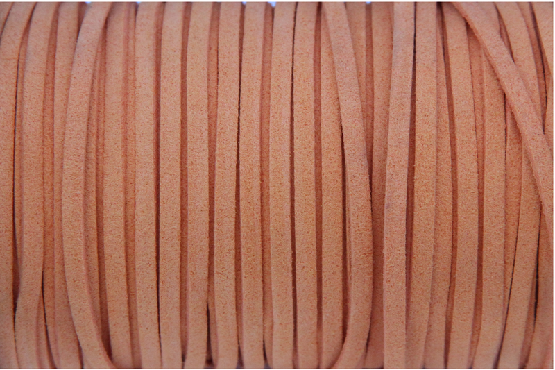 Cordon en daim - 1,4 mm / 3 mm - orange - par 1 mètre