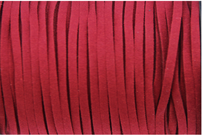 Cordon en daim - 1,4 mm / 3 mm - bordeaux - par 1 mètre