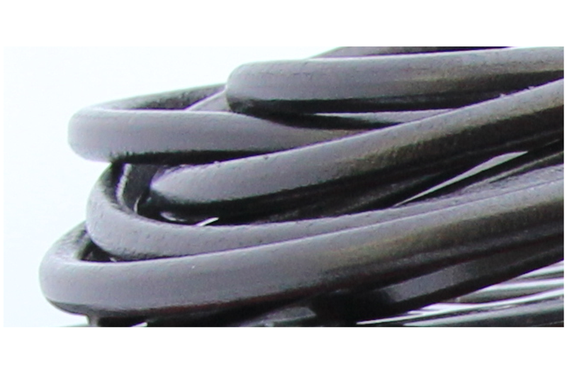 Cordon cuir rond - 5 mm - noir - par 50 cm