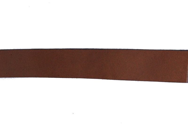 Cordon cuir plat - 20mm - brun - par 25 cm
