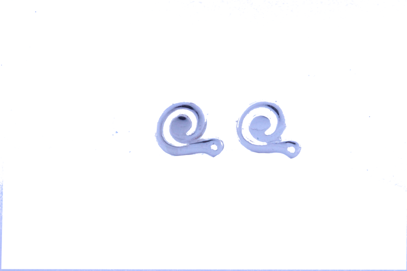 attache boucles d'oreille - décor spiral - en argent 925 - une paire