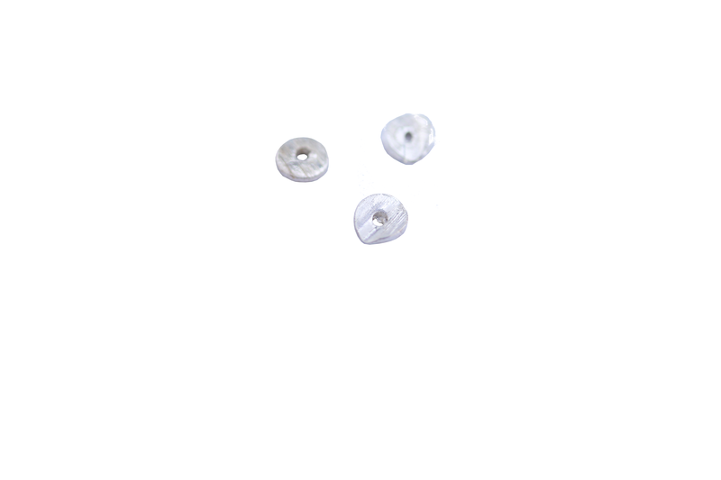 Coupole ronde en forme de vague 4mm - métal argenté brossé x10
