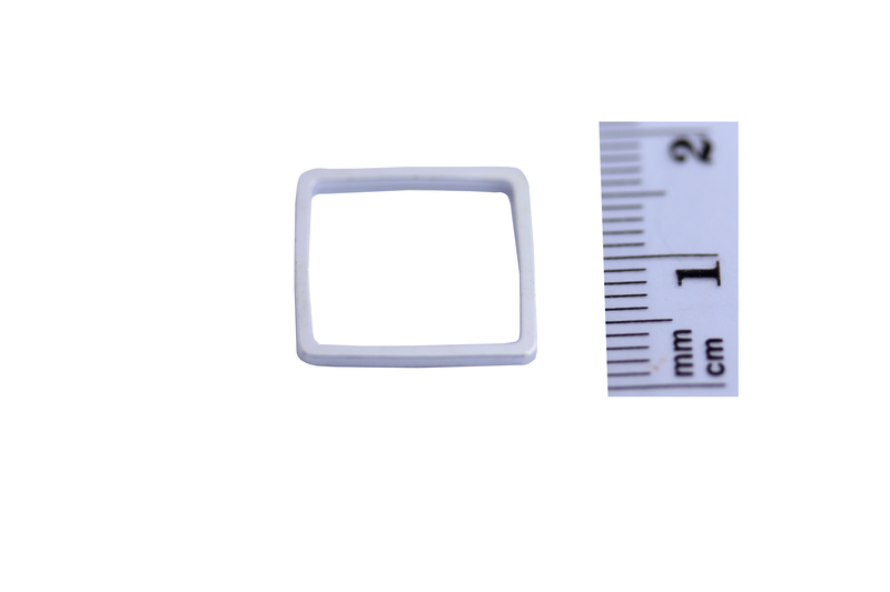 Intermédiaire carré en fil de 15 mm - argent 300 microns x5