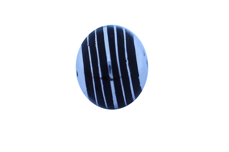 Perle ronde Touareg - 16 mm - cerclé de bois d'ébène - argent 925