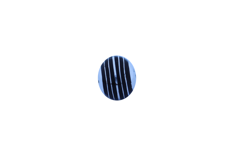 Perle ronde Touareg - 8 mm - cerclé de bois d'ébène - argent 925