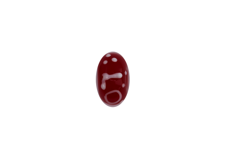 Perle en verre d'artisan - roue - rouge - message de votre choix