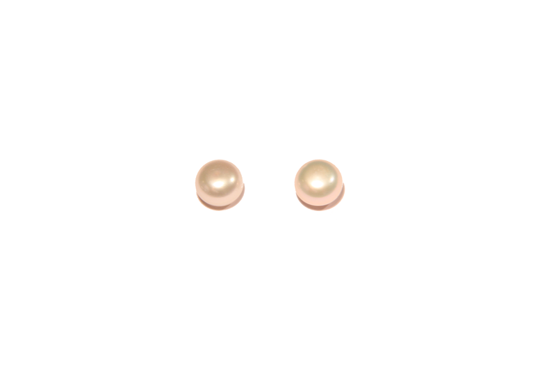 Perle en nacre - cabochon - blanc nacre x 2