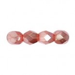 Perle en verre à facettes - rose nacré x10