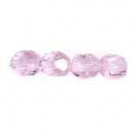 Perle en verre à facettes - rose clair transparent x10