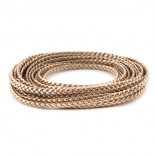 Cordon cuir plat tressé - 5 mm - rose doré - par 25 cm
