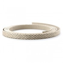 Cordon cuir plat vipère doublé - 10 mm - brun doré - par 25 cm