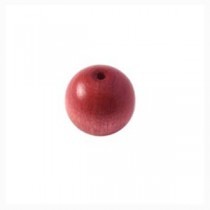 Perles en bois ronde - 10 mm - vieux rose x 40
