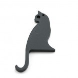 Pendentif chat bois - noir