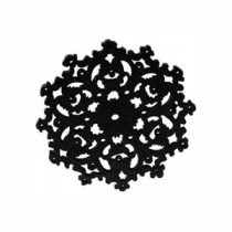 Pendentif - fleur stylisée en bois - noir