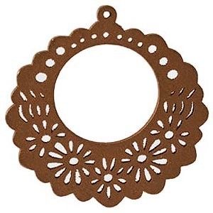 fleur stylisée en bois - brun foncé