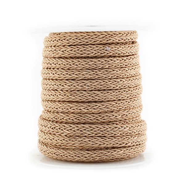 Corde polyester Tressée - brun clair - par 25 cm