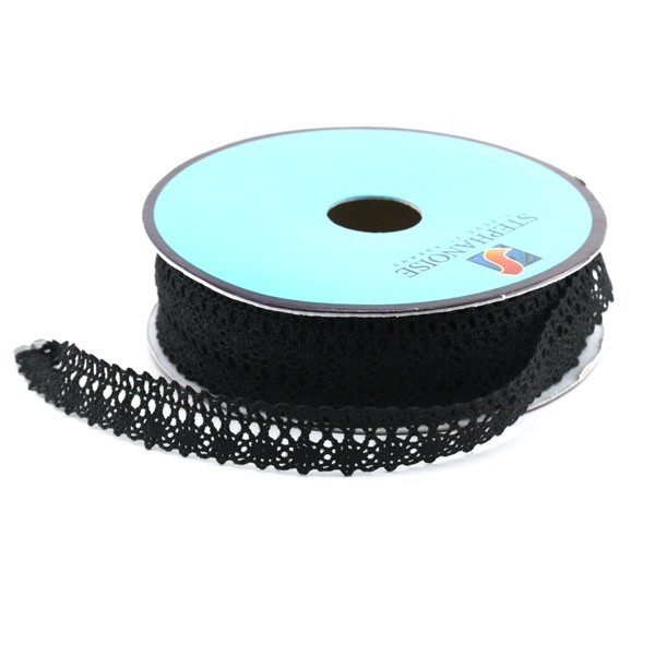 Dentelle polyester - noir - par 25 cm