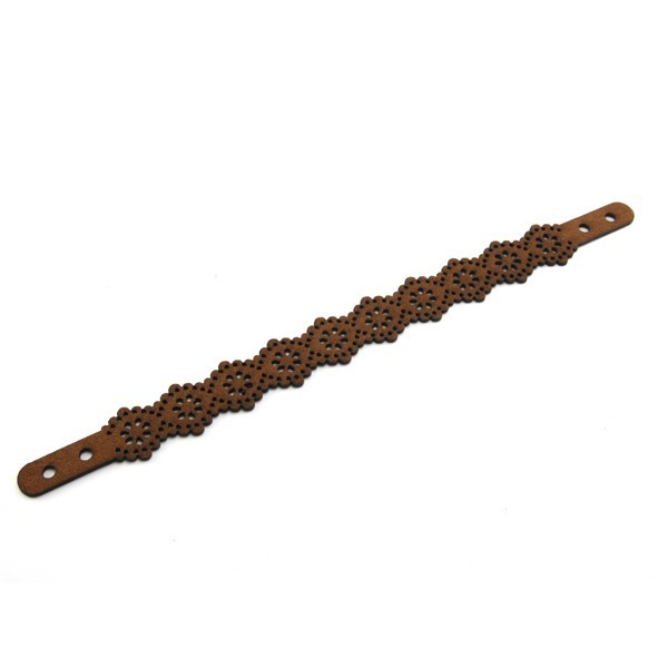 Bracelet dentelle daim synthétique - brun