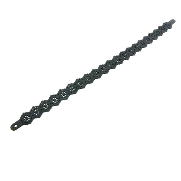Bracelet dentelle daim synthétique - noir