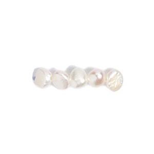 Fil de perles de culture - grain de riz - blanc nacré