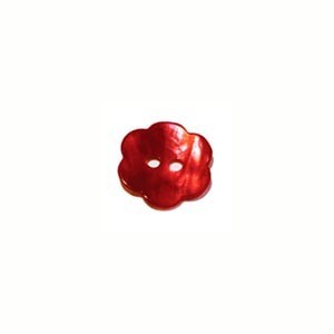 Bouton fleur nacré brillant - rouge