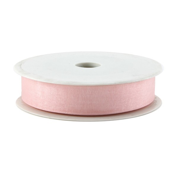 Tulle rubans - rose - par 25 cm