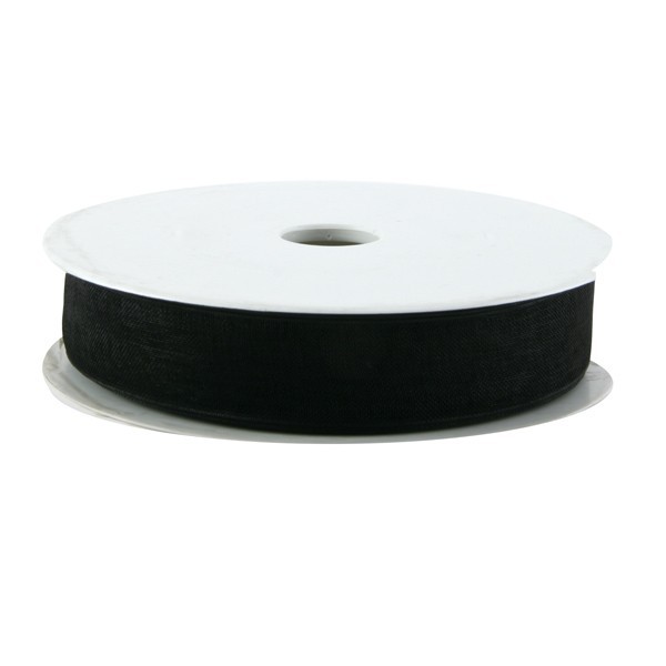 Tulle rubans - noir - par 25 cm