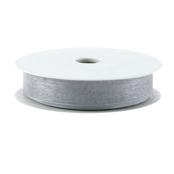 Tulle rubans - gris - par 25 cm