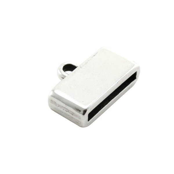 Embouts 18x9x5mm trou 15.2x2.2mm métal argenté par 2