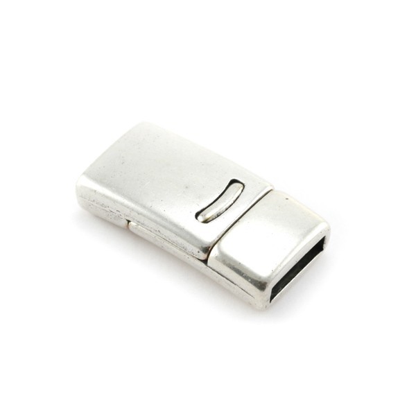 Fermoir magnétique métal 14x28xtr10x2.5mm métal argenté