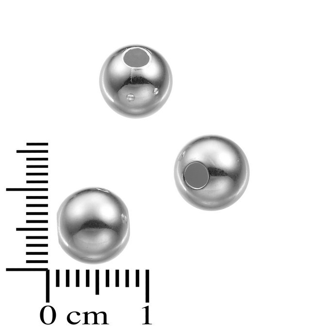 Perle ronde lisse en 8 mm - en argent 925 - intermédiaire
