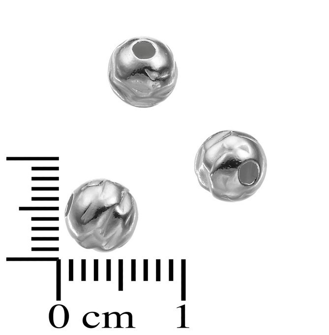 Perle martelé 6 mm - en argent 925 - intermédiaire