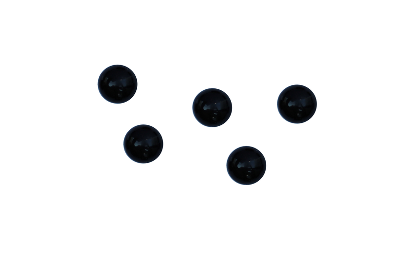 Cabochon en verre 10 mm - noir transparent