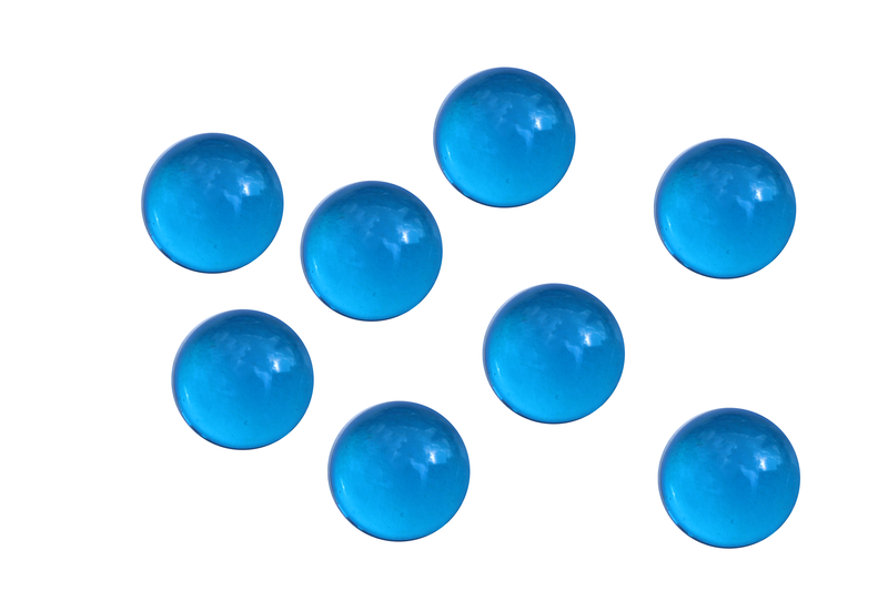 Cabochon en verre 8 mm - bleu transparent
