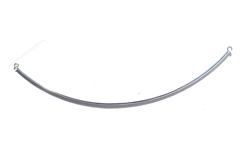 Tube courbé avec 2 anneaux - en argent 925