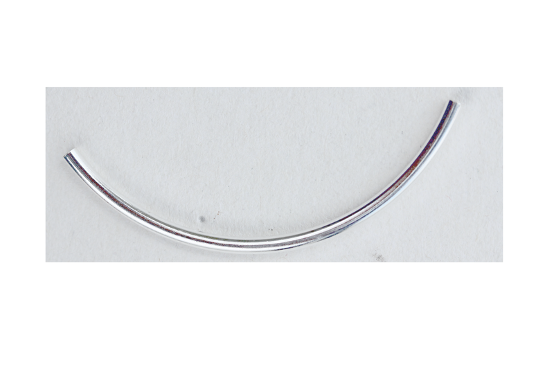 Tube courbé 46,7 mm /2 mm de large- en argent 925