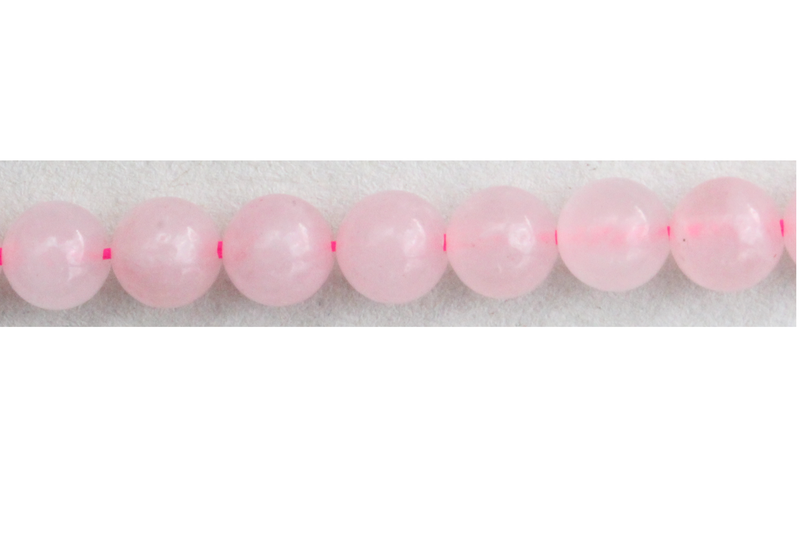 Perle en pierre naturelle - quartz rose du Brésil